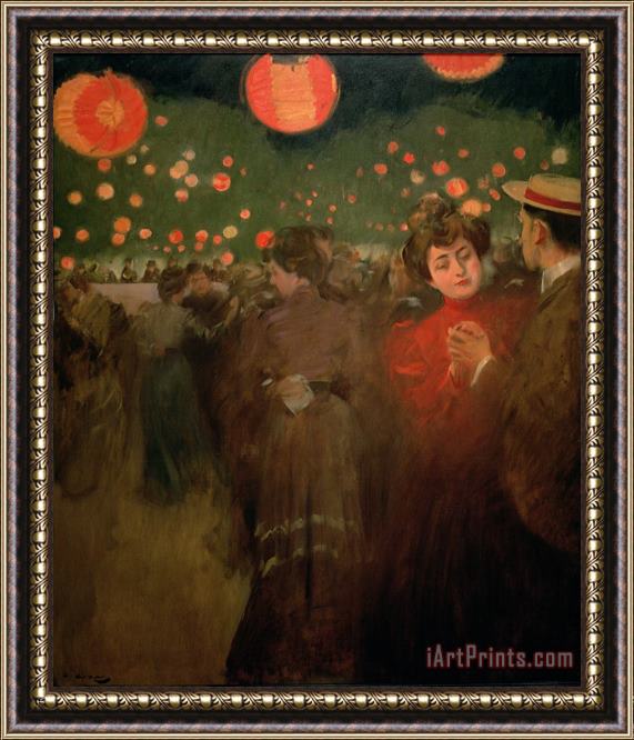 Ramon Casas i Carbo The Open Air Party Framed Painting