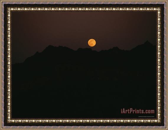 Raymond Gehman A Full Moon Rises Above Gold Mountain Near The Great Wall Framed Painting