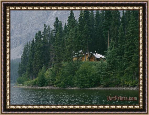 Raymond Gehman A Traditional Hunting And Fishing Lodge Built on Cli Lake Framed Painting
