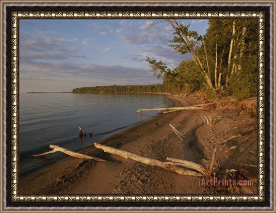 Raymond Gehman A View of The Shoreline in The Apostle Islands Framed Print