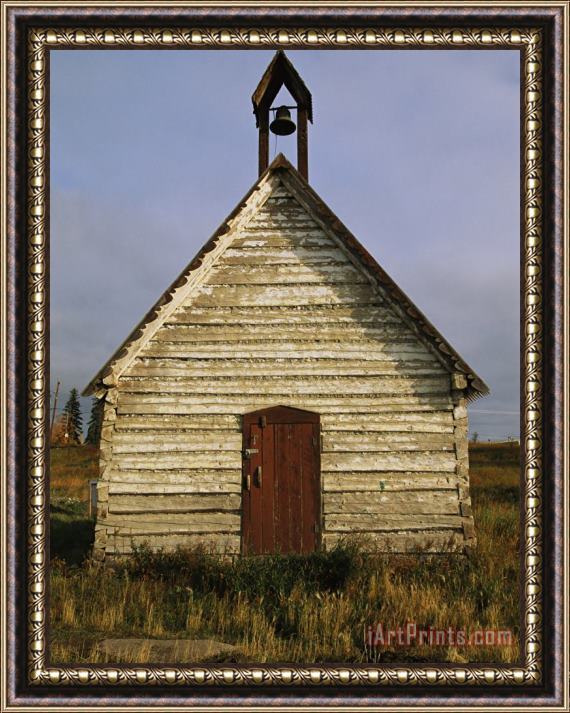 Raymond Gehman An Historic Anglican Church Built in 1860 with Square Logs Framed Painting