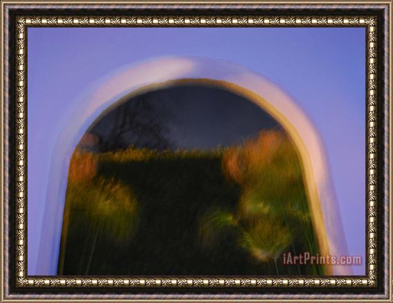 Raymond Gehman Arch on a Porch Lends a View of Ornamental Plants Framed Painting