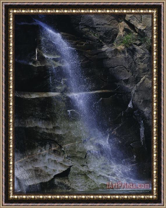 Raymond Gehman Black Dragon Waterfall Cascades Down Yan Mountain Framed Painting