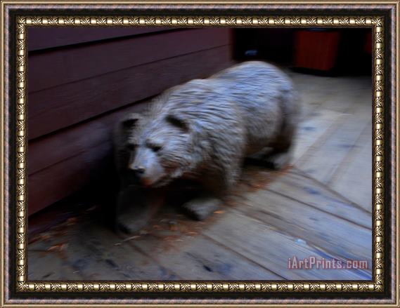 Raymond Gehman Carved Bear by Visitor Center in Muir Woods National Monument Ca Framed Print