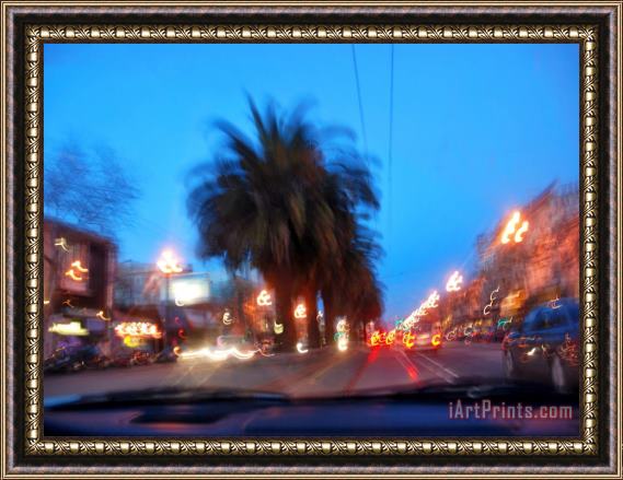Raymond Gehman Driving Down Market Street in San Framed Painting