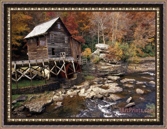 Raymond Gehman Fully Operational Grist Mill Sells Its Products to Park Visitors Framed Print