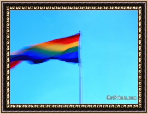 Raymond Gehman Gay Pride Rainbow Flag in Castro Area of San Francisco Framed Painting