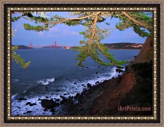 Raymond Gehman Golden Gate Bridge Seen From Legion of Honor Mile Rock Beach Area Framed Print