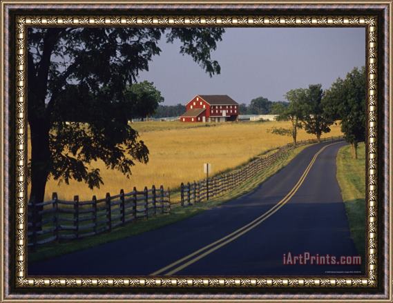 Raymond Gehman Historic Farm Buildings on The Site of Picketts Charge Framed Print