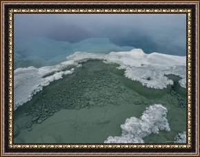 Hot Framed Prints - Hot Spring And Geyserite Yellowstone National Park Wyoming by Raymond Gehman