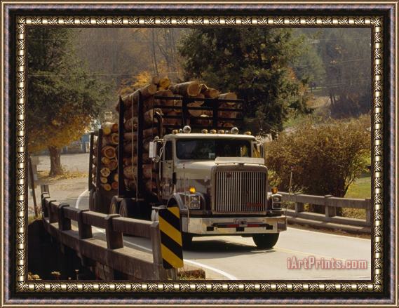 Raymond Gehman Logs Are Hauled Out of Jefferson National Forest Framed Print