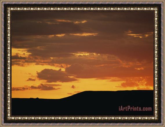 Raymond Gehman Low Sunlight Colors The Sky And Clouds in Shades of Orange Framed Print