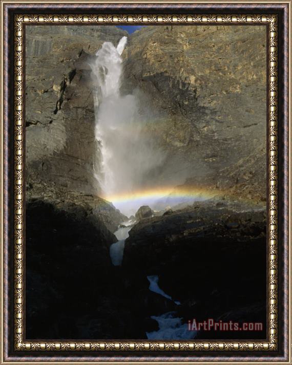 Raymond Gehman Meltwater From Daly Glacier Falls 1246 Feet Over The Lip of Takakkaw Falls Framed Painting