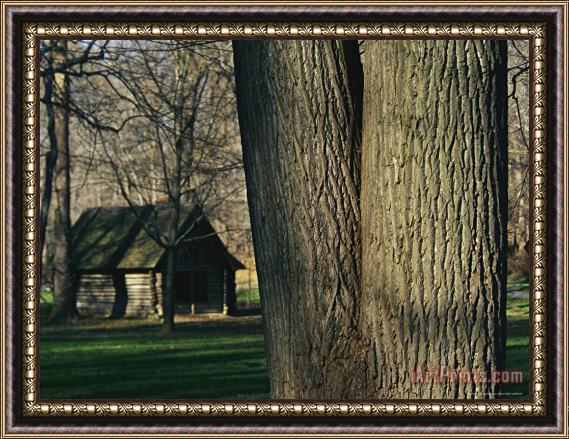 Raymond Gehman Miller Cabin Among Large Trees Established in 1890 Rock Creek Park Framed Painting