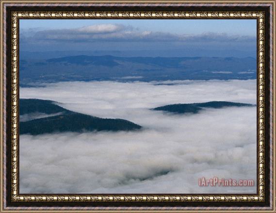 Raymond Gehman Morning Fog Covers The Shenandoah Valley Framed Painting