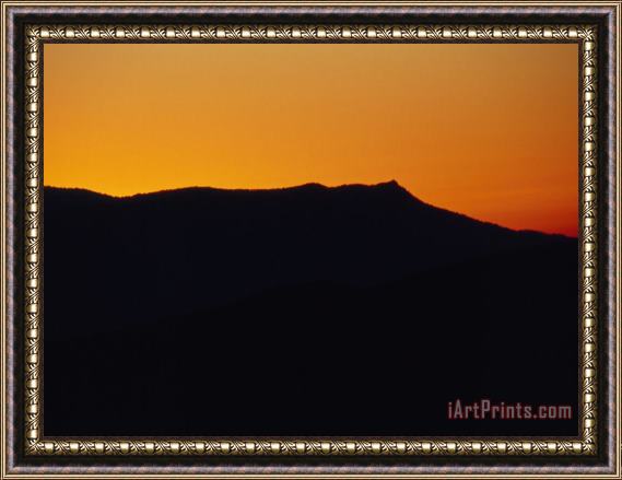 Raymond Gehman Mountain Ridges at Sunset Framed Painting