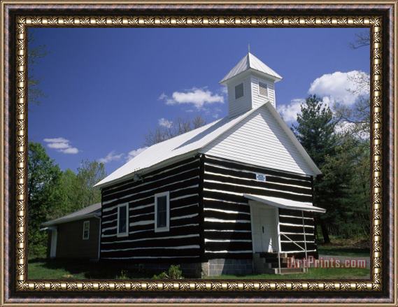 Raymond Gehman Old Log Church on Droop Mountain in The Allegheny Mountains Framed Print