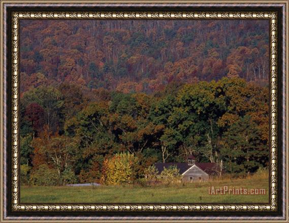 Raymond Gehman One Room School Nestled in The Houston Valley in The Bald Mountains Framed Print