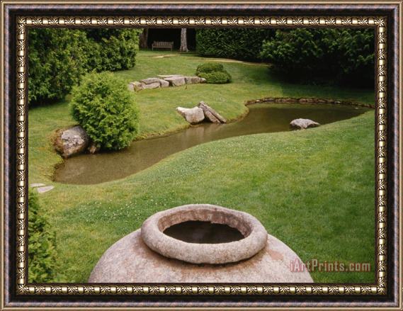 Raymond Gehman Pond And Clay Pottery at The Thuya Garden Framed Painting