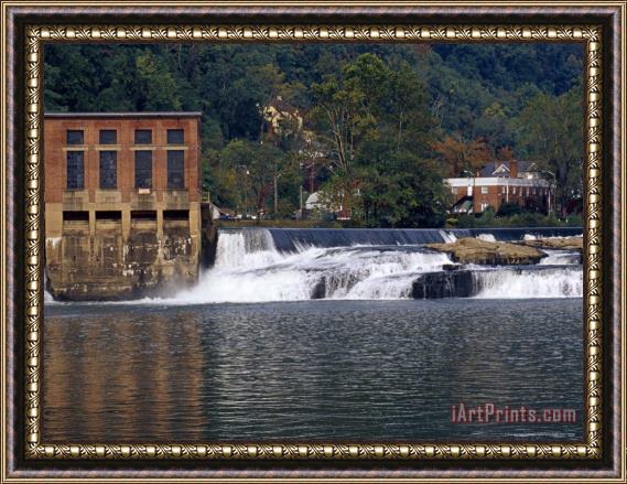Raymond Gehman Quaint Town Along The Banks of The Gauley River Framed Painting