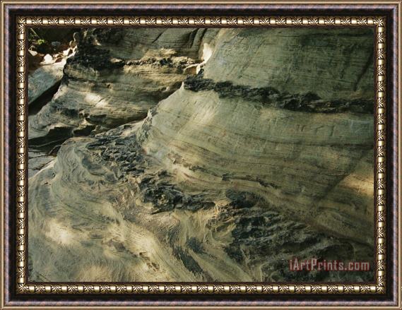Raymond Gehman Quartzite Metamorphosed Sandstone at Base of Pilot Mountain Framed Print