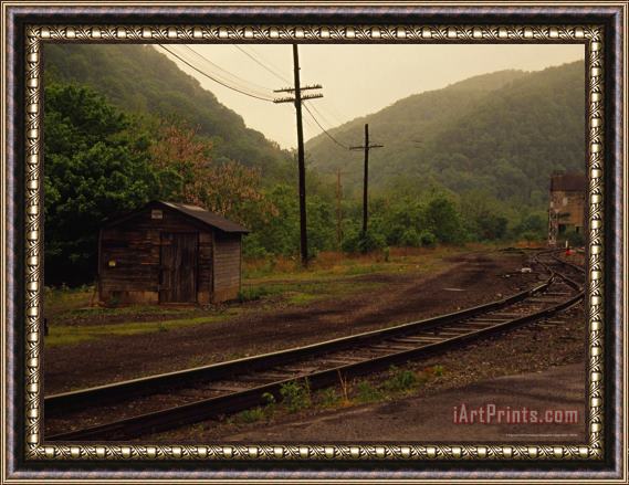 Raymond Gehman Railroad Through The Old Town of Thurmond West Virginia Framed Print