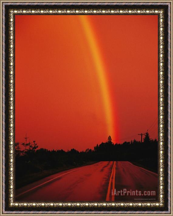 Raymond Gehman Road Heads to The End of a Rainbow Framed Print