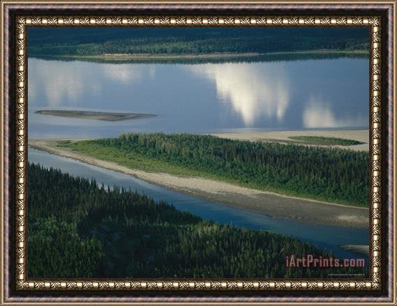 Raymond Gehman Sandbars Created by The Channels of The Mackenzie River Framed Painting