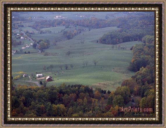 Raymond Gehman Shenandoah Valley Farms And Fields in Autumn Framed Painting