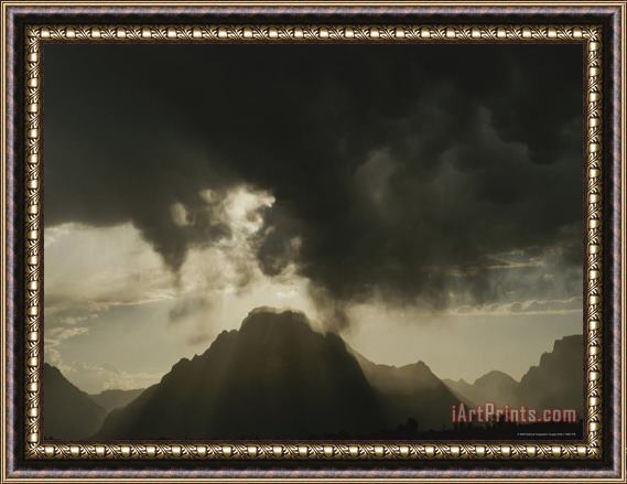 Raymond Gehman Storm Clouds Over Mt Moran Grand Teton National Park Wyoming Framed Print