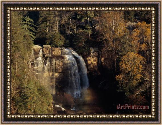 Raymond Gehman Sunrise at Scenic Whitewater Falls in Autumn Framed Painting