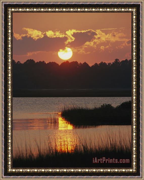 Raymond Gehman Sunset Along The Intercoastal Waterway Framed Print
