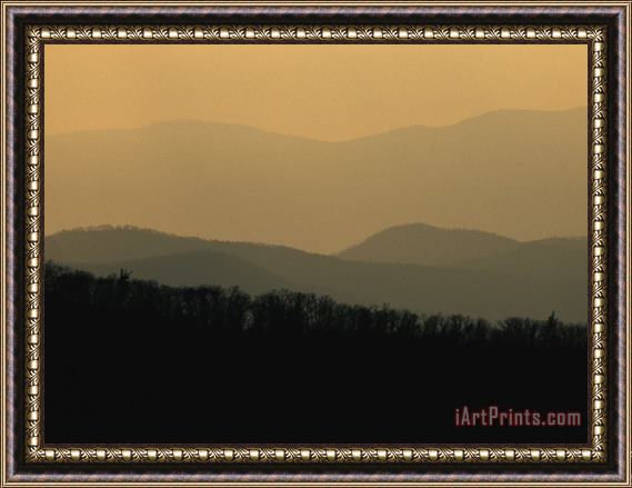Raymond Gehman Sunset Over The Blue Ridge Mountains As Seen From Crescent Rock Framed Painting