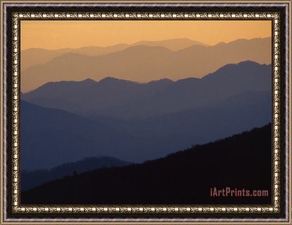 Raymond Gehman Sunset Over The Blue Ridge Mountains Framed Painting