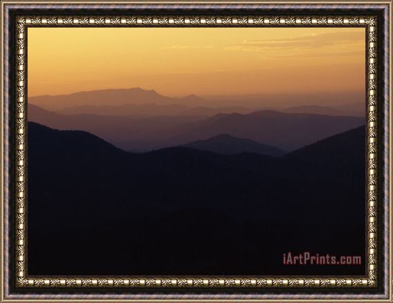 Raymond Gehman Sunset Over The Smoky Mountains Seen From Max Patch Framed Print