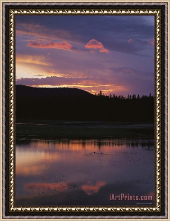 Raymond Gehman Sunset Sky Over Lake Framed Painting