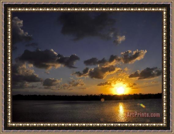 Raymond Gehman The Sun Setting Over The Intracoastal Waterway Framed Painting