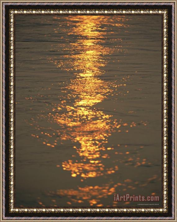 Raymond Gehman The Sunset Casts an Orange Hue on The Mackenzie River Framed Print