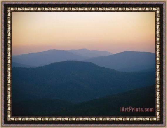 Raymond Gehman Twilight Over The Blue Ridge Mountains View From Skyline Drive Framed Painting