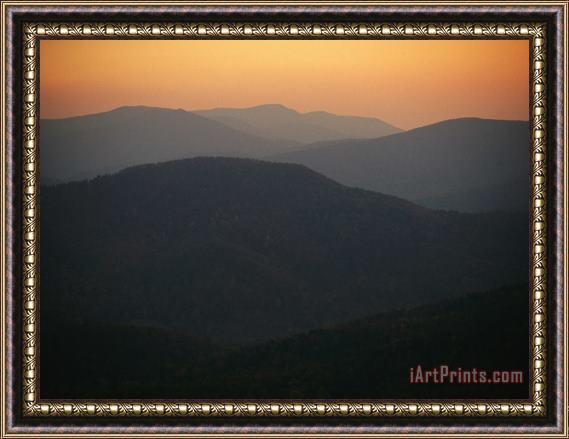 Raymond Gehman Twilight Over The Blue Ridge Mountains View From Skyline Drive Tanners Ridge Framed Painting