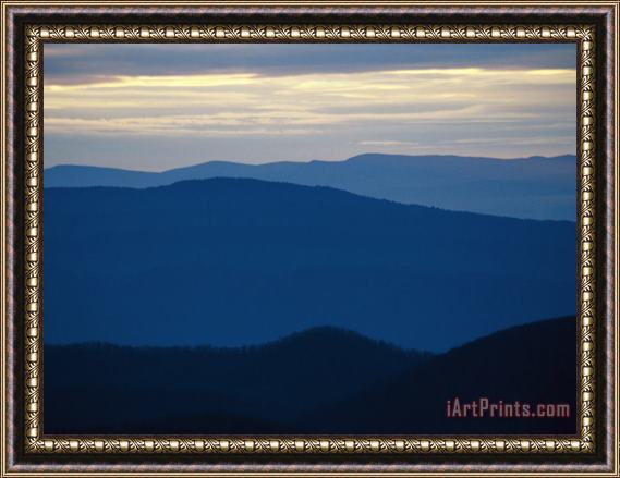 Raymond Gehman Twilight View of The Blue Ridge Mountains From Big Meadows Framed Print