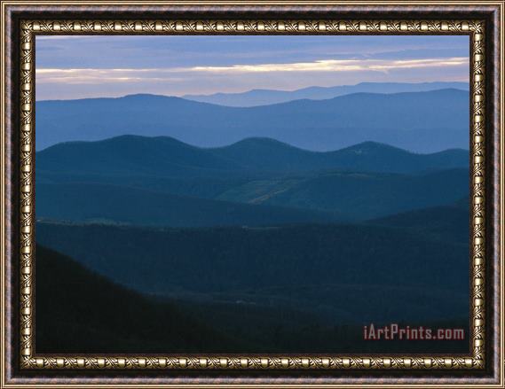 Raymond Gehman Twilight View of The Blue Ridge Mountains Framed Print