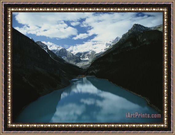 Raymond Gehman View of Lake Louise Victoria Glacier And The Continental Divide Framed Print