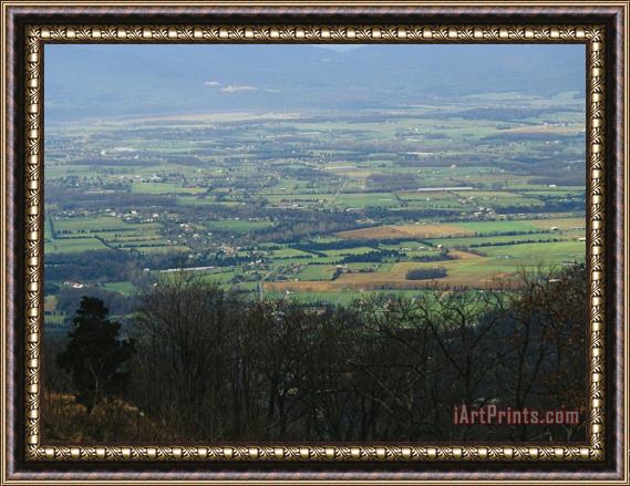 Raymond Gehman View of Stanley And Shenandoah Valley From The Skyline Drive Framed Painting