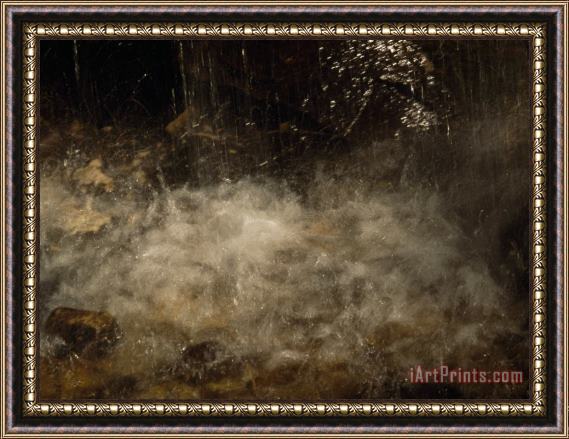 Raymond Gehman Waterfall Splashing Down And Rushing Over Small Pebbles And Stones Framed Print