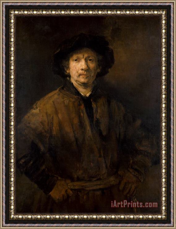 Rembrandt Harmensz van Rijn Large Self Portrait Framed Painting