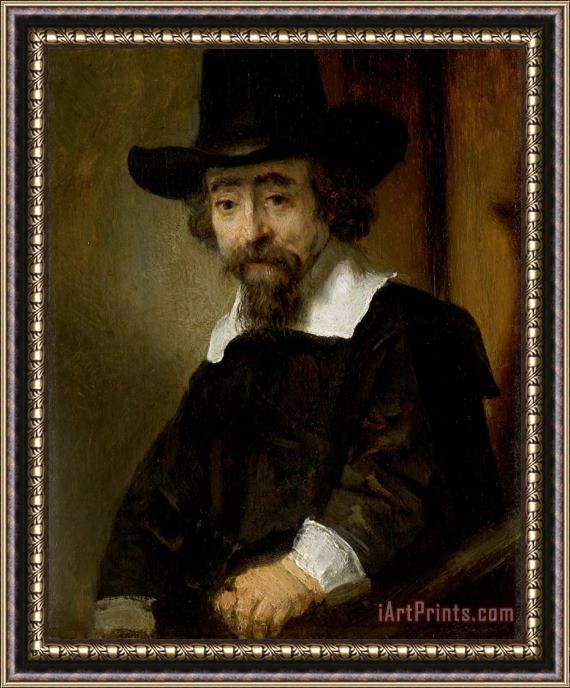 Rembrandt Harmensz van Rijn Portrait of a Man, Thought to Be Dr. Ephraim Bueno Framed Painting