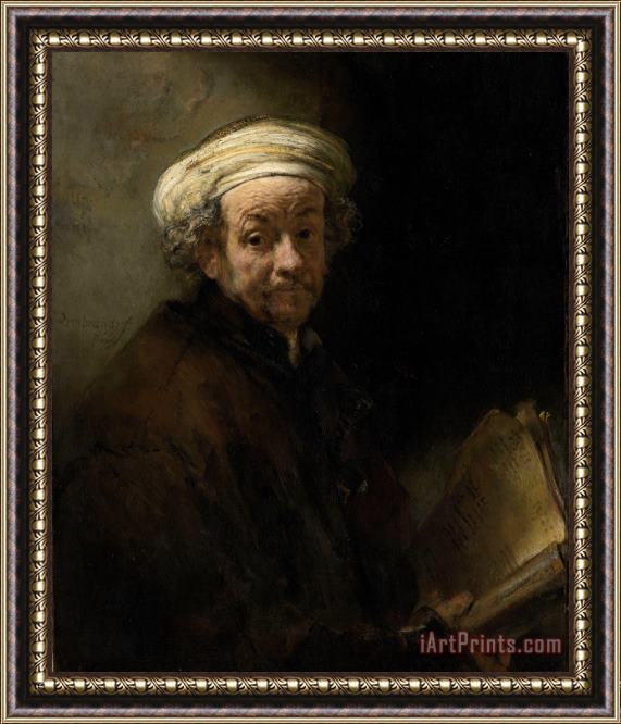 Rembrandt Harmensz van Rijn Self Portrait As The Apostle Paul Framed Painting