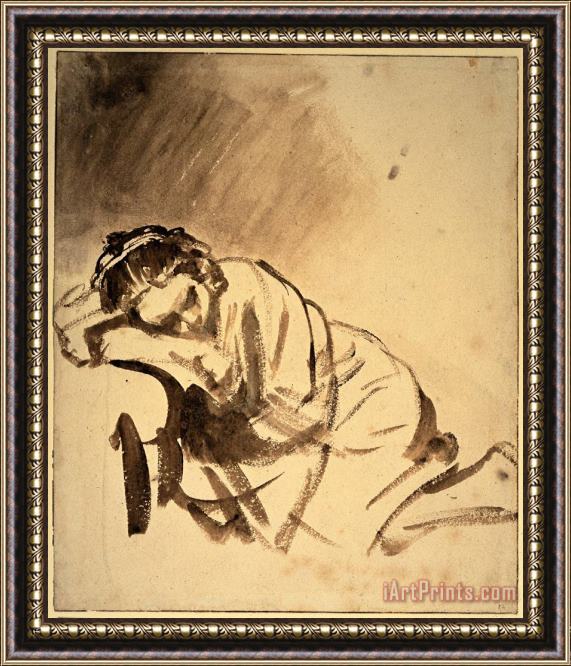 Rembrandt Hendrickje Sleeping Framed Print