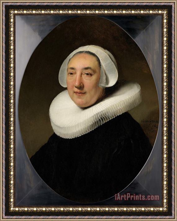Rembrandt Portrait of Haesje Van Cleyburgh Framed Painting